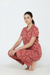 Zivame Knit Cotton Pyjama Set - Burnt Brick — thumbnail 5